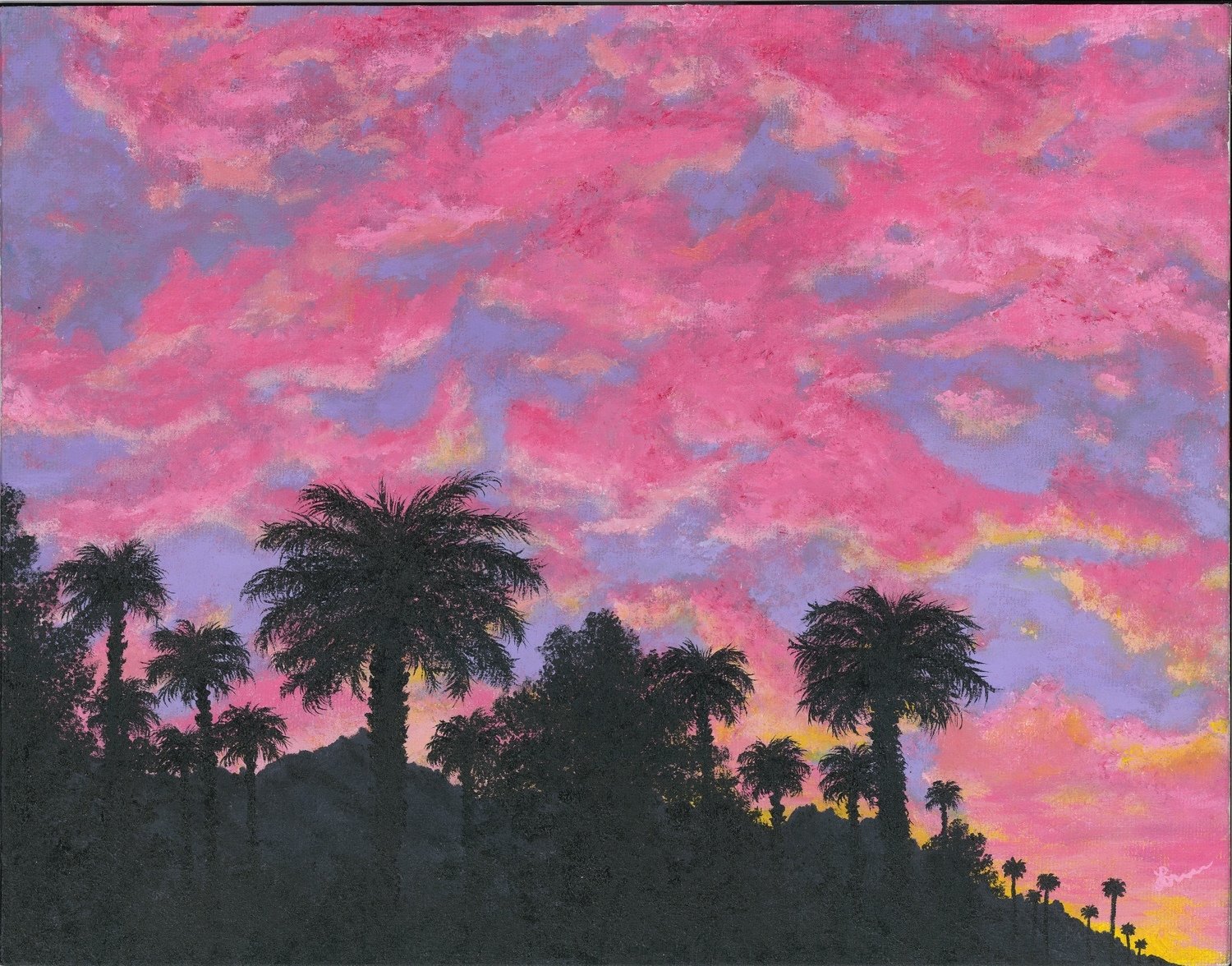 Pink Paradise - Original Painting Matted
