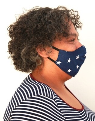 FACE MASK - LADIES, NAVY STARS