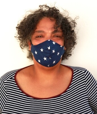 FACE MASK - LADIES, NAVY STARS