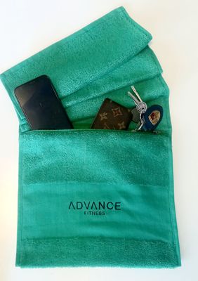 Gym Towel with Zip Pocket - Colour Jade - Black Friday Special Price
