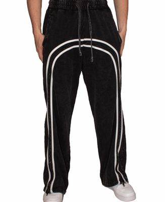 Washed Stripe Zip Up Sweatpants