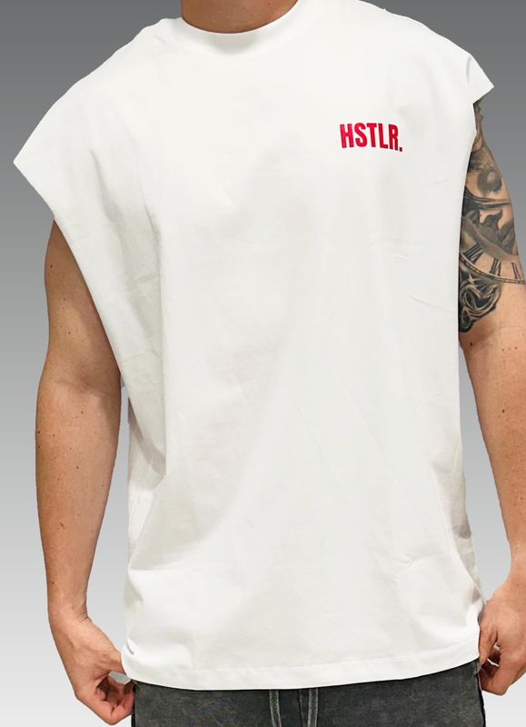 White sleeveless t-shirt