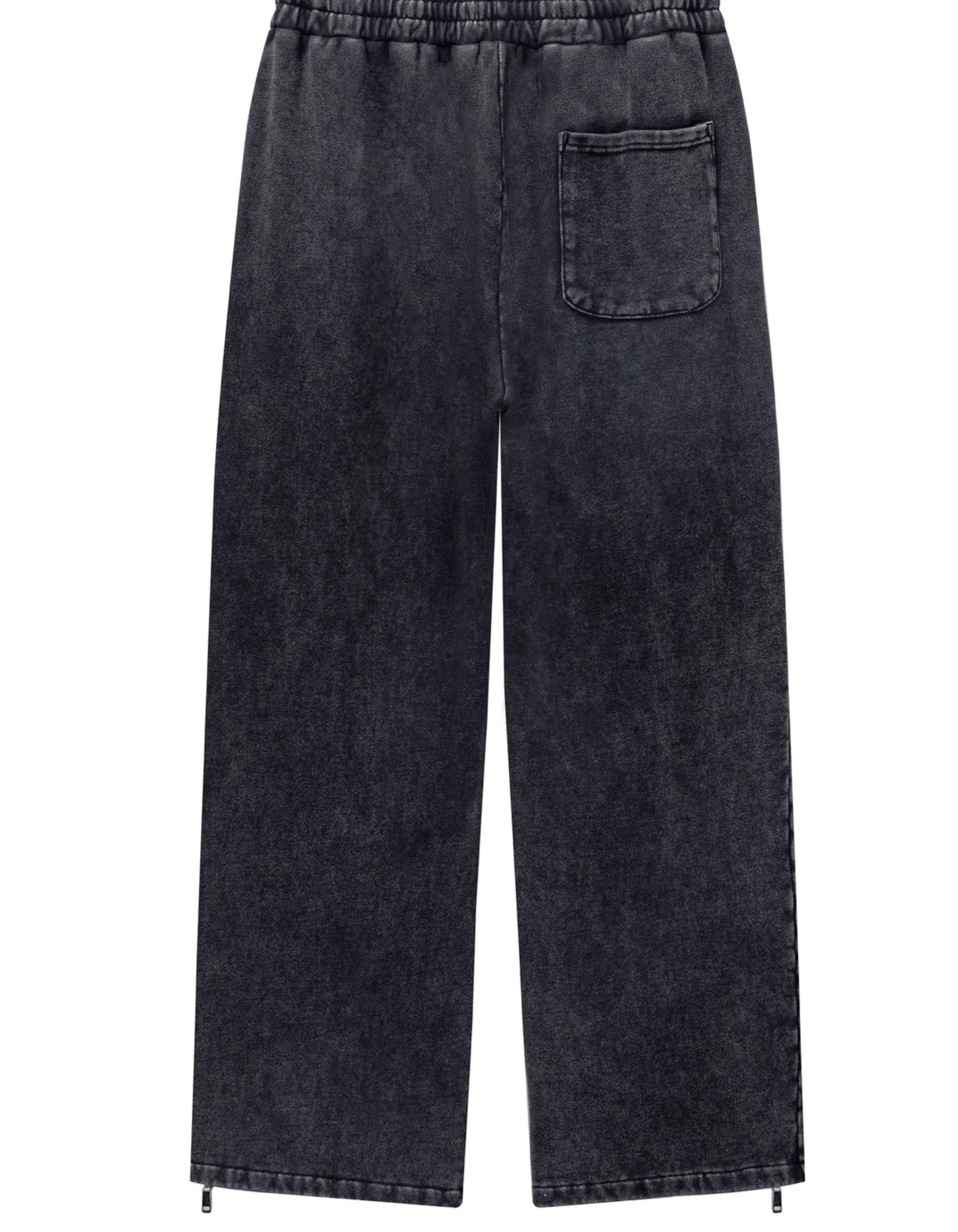 Washed Stripe Zip Up Sweatpants