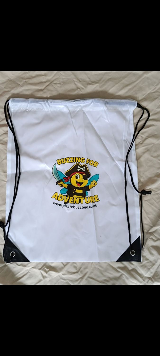 Pirate Buzzbee “Buzzing for Adventure” Drawstring Bag