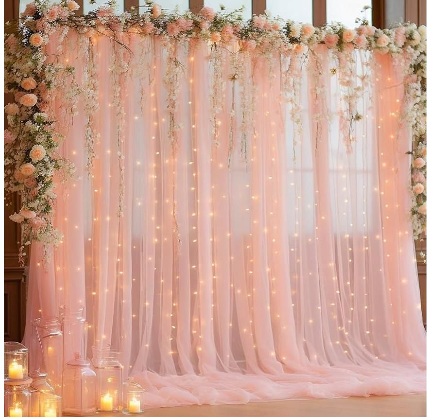 Floral Curtain Backdrop