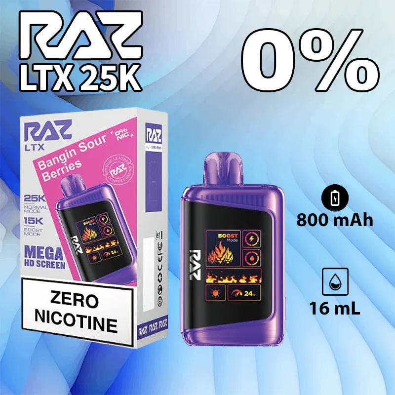 RAZ LTX ZERO BANGIN SOUR BERRIES 25000 PUFFS
