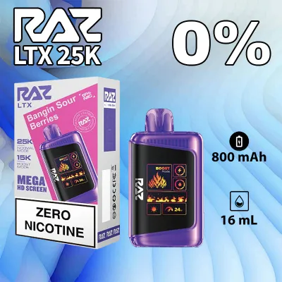 RAZ LTX ZERO BANGIN SOUR BERRIES 25000 PUFFS