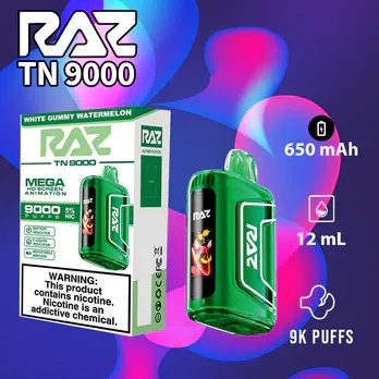 RAZ TN WHITE GUMMY WATERMELON 9000 PUFFS