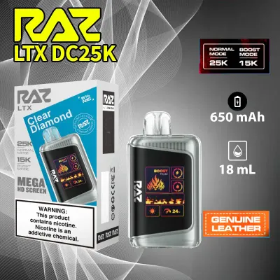 what is raz clear diamond flavor 25000 PUFFS Flavor:Yellow Amanecer/Mango Banana Pineapple pack PAX 3 Accessories -