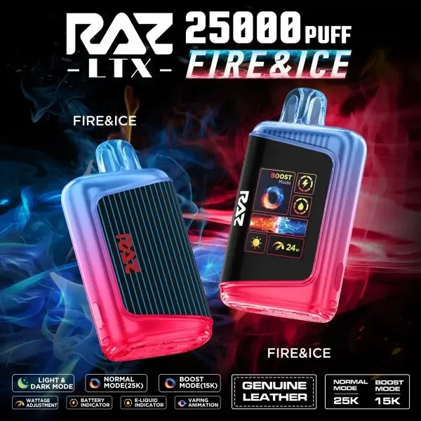 RAZ LTX FIRE ICE 25000 PUFFS RAZ LTX FIRE ICE 25000 PUFFS
