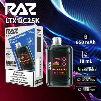 RAZ LTX BLACK AND BLUE LIME 25000 PUFFS