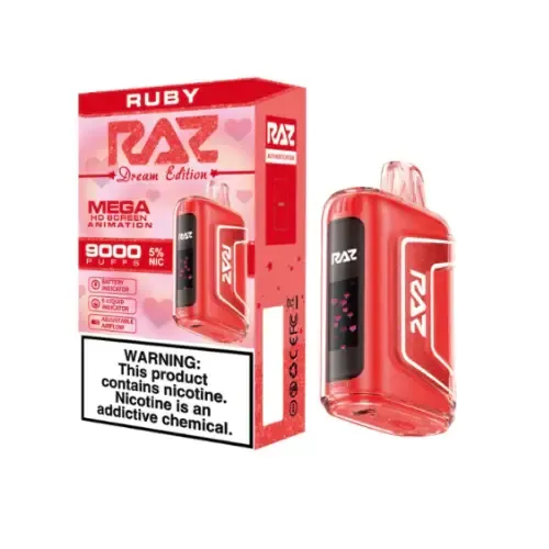 RAZ TN RUBY CHERRY STRAWBERRY 9000 PUFFS RAZ TN RUBY CHERRY STRAWBERRY 9000 PUFFS