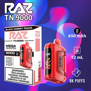 RAZ TN BLACK CHERRY PEACH 9000 PUFFS RAZ TN BLACK CHERRY PEACH 9000 PUFFS