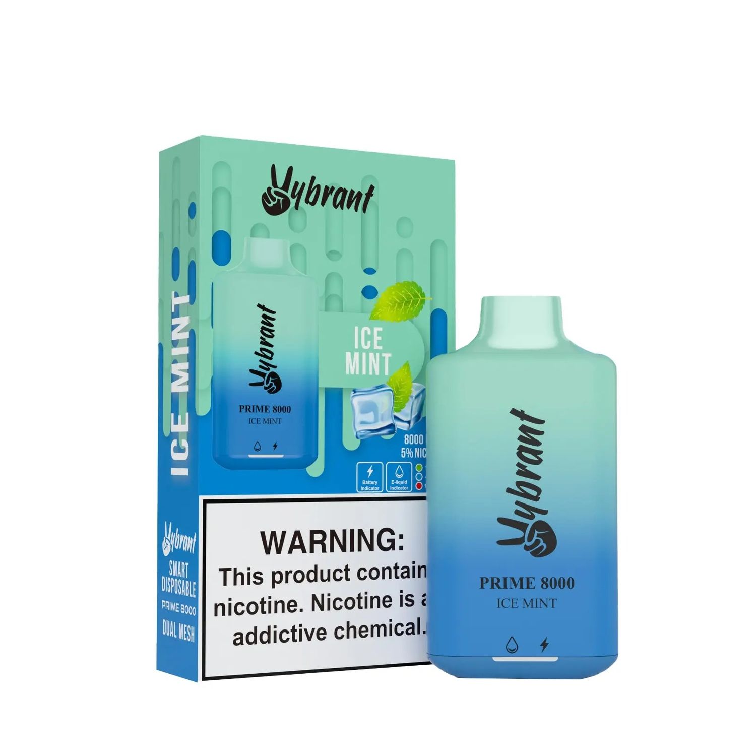 VYBRANT PRIME ICE MINT 8000 PUFFS VYBRANT PRIME ICE MINT 8000 PUFFS