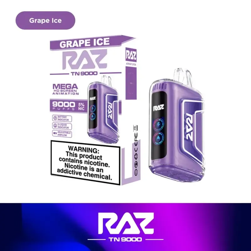 RAZ TN GRAPE ICE  9000 PUFFS
