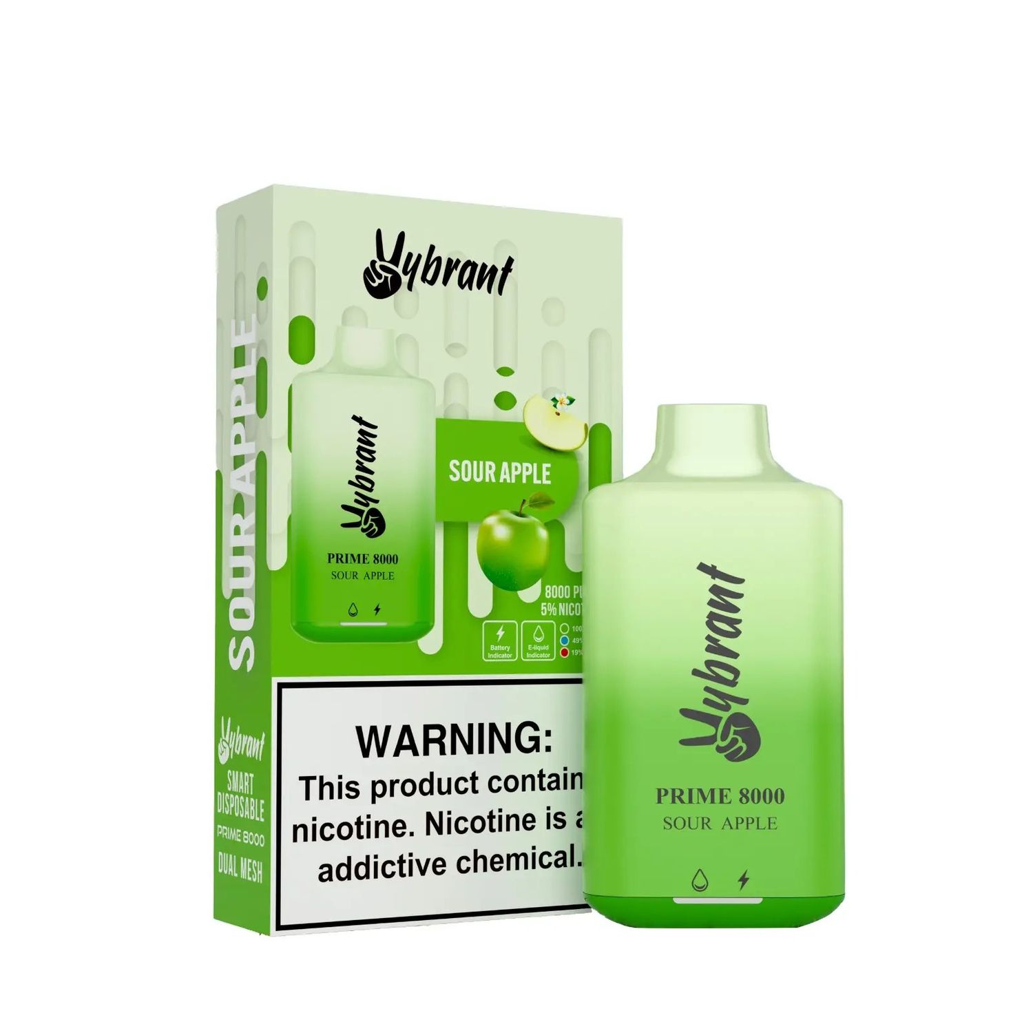 VYBRANT PRIME SOUR APPLE 8000 PUFFS VYBRANT PRIME SOUR APPLE 8000 PUFFS