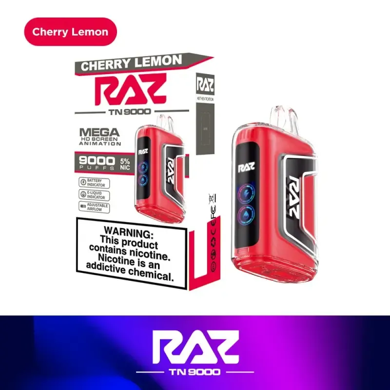 RAZ TN CHERRY LEMON TN 9000 PUFFS RAZ TN CHERRY LEMON TN 9000 PUFFS