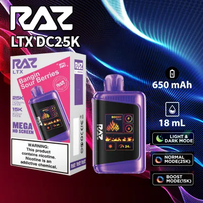 RAZ LTX BANGIN SOUR BERRIES 25000 PUFFS