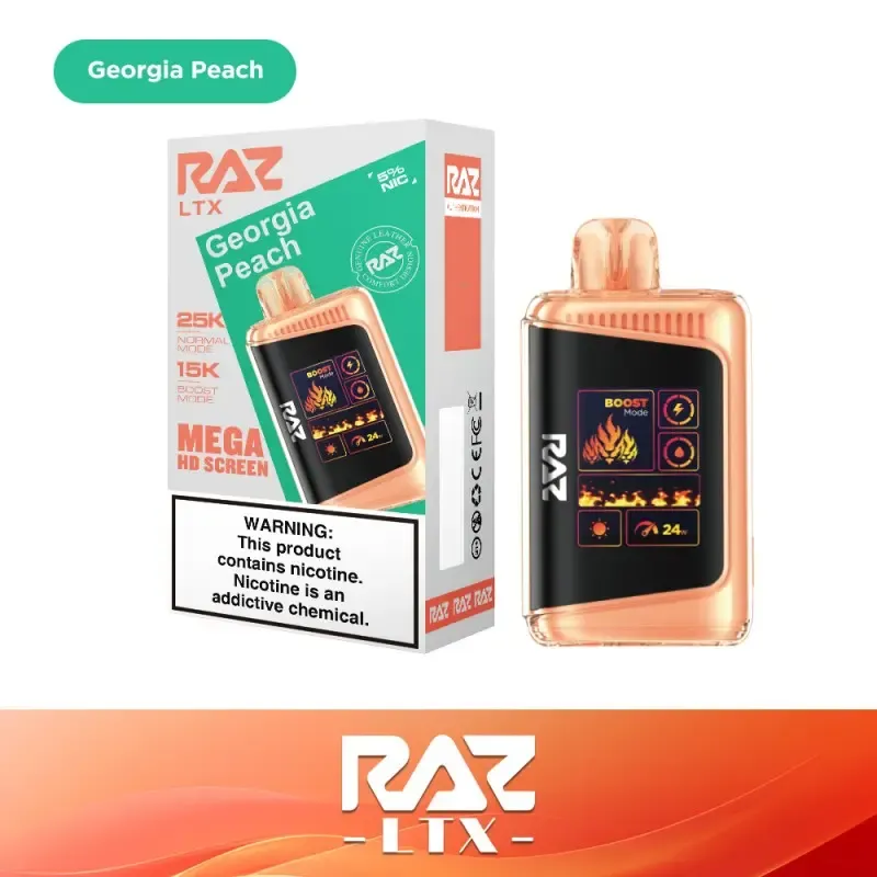 RAZ LTX GEORGIA PEACH 25000 PUFFS RAZ LTX GEORGIA PEACH 25000 PUFFS