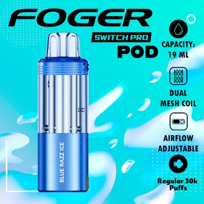 FOGER SWITCH PRO POD BLUE RAZZ 30000 PUFFS FOGER SWITCH PRO POD BLUE RAZZ 30000 PUFFS
