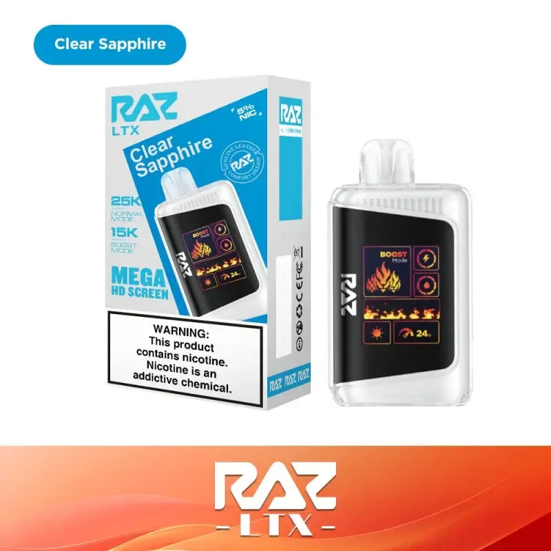 RAZ LTX CLEAR SAPPHIRE 25000 PUFFS RAZ LTX CLEAR SAPPHIRE 25000 PUFFS