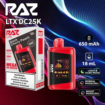 RAZ LTX BLACK CHERRY PEACH 25000 PUFFS RAZ LTX BLACK CHERRY PEACH 25000 PUFFS