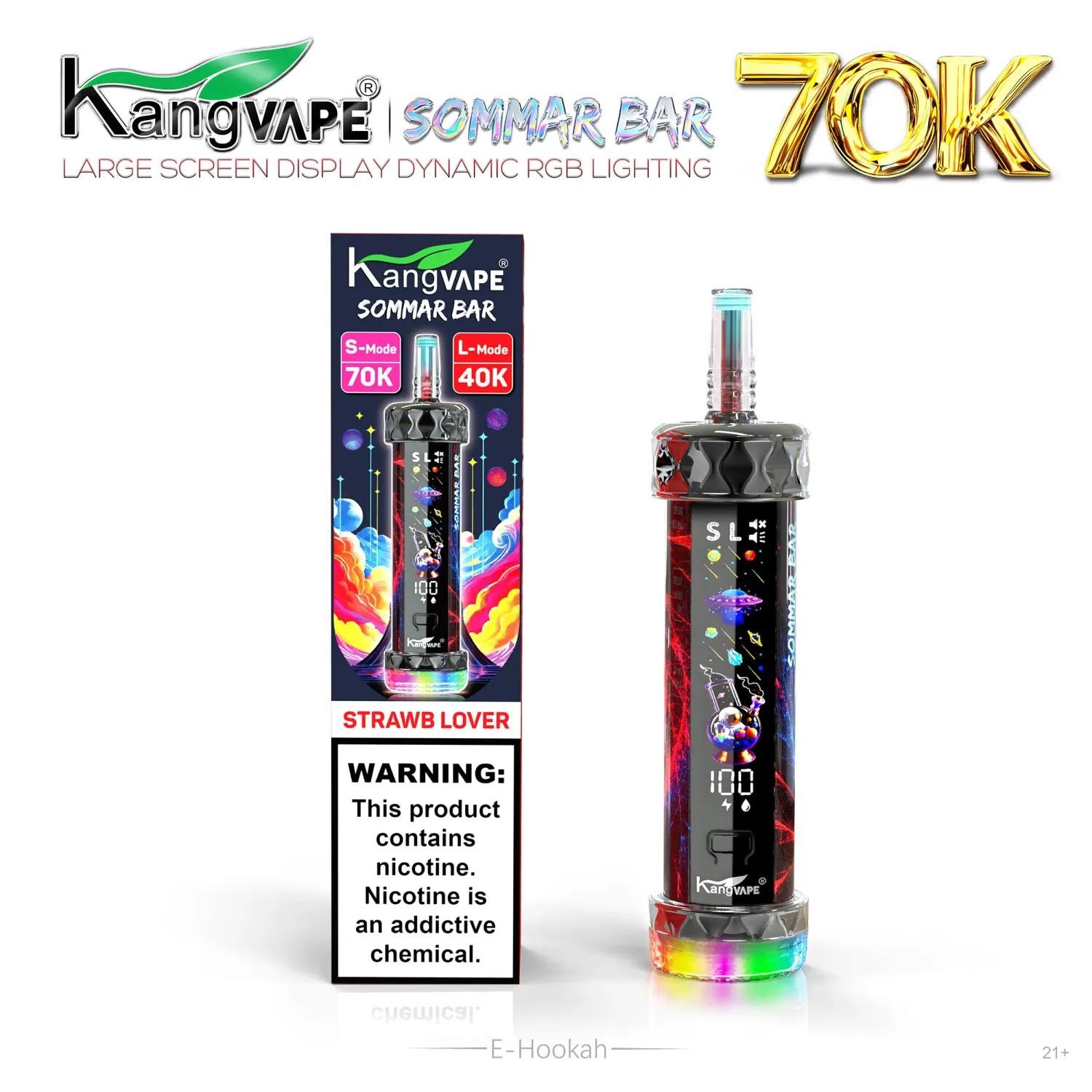 KANGVAPE SOMMAR BAR STRAWBERRY LOVER HOOKAH 70000 PUFFS
