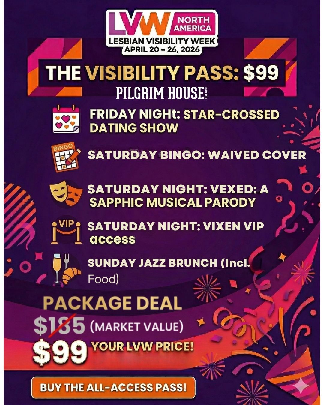 LESBIAN VISIBILITY WEEK - ENTERTAINMENT PASS