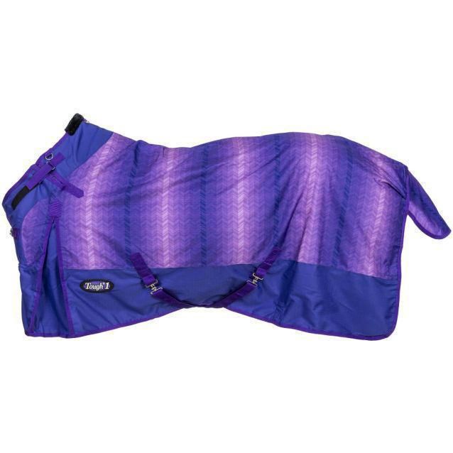 Tough One Prints Turnout Blanket with Snuggit PONY, Size: 54&quot;, Color: Chevron Purple, Denier: 1200D