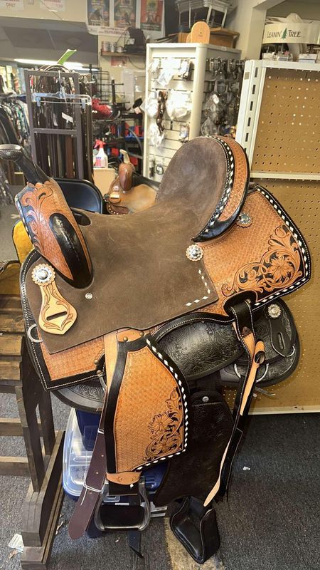Barrel saddle Tooled with Deep Seat
