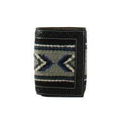 Trifold Wallet Tooled Black, Color/Print: Black/Gray