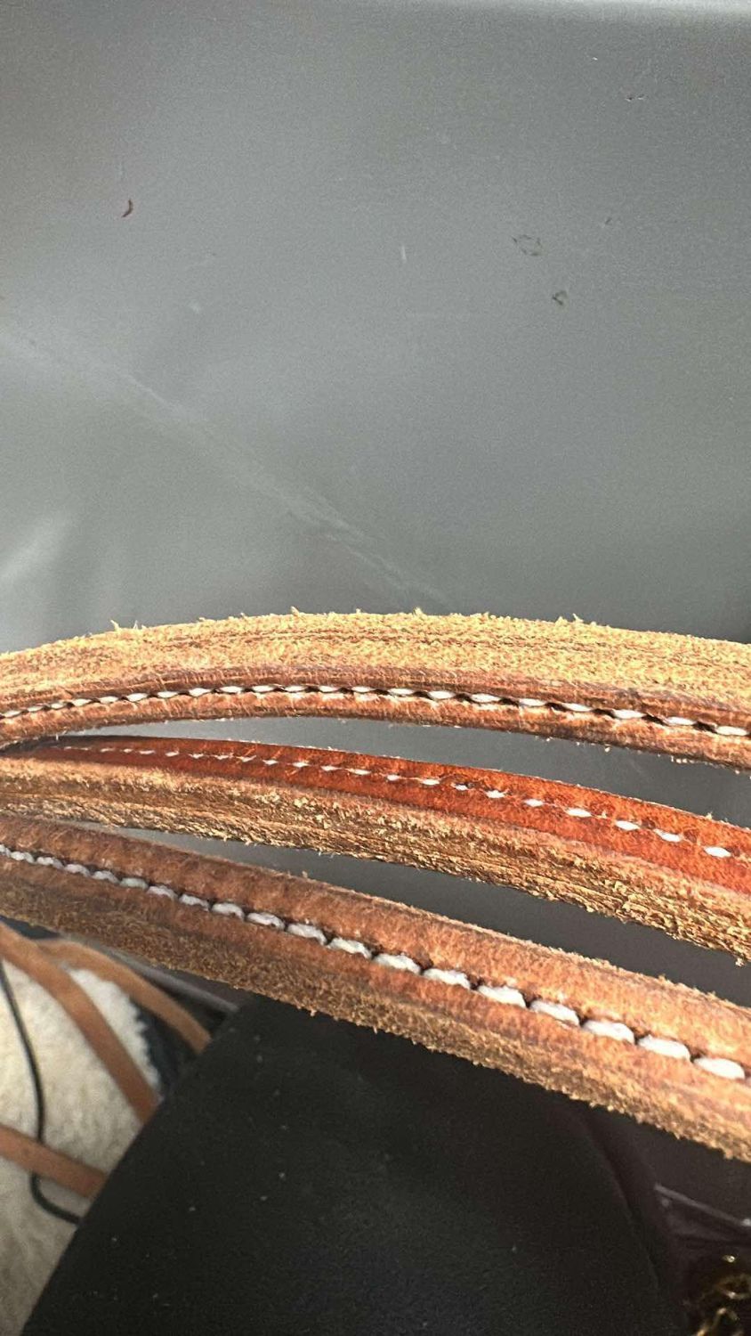 All Leather Rolled Barrel Rein, Color: Light Oil