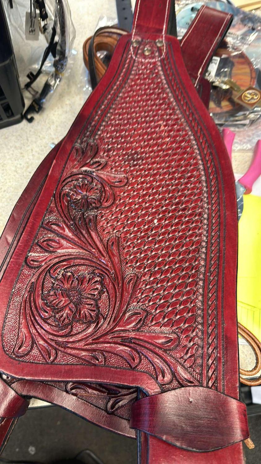 All Leather Replacement Fenders, Color: Red Oil