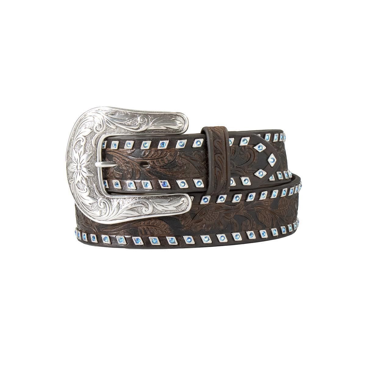 Floral Embossed Silver Diamond Brown