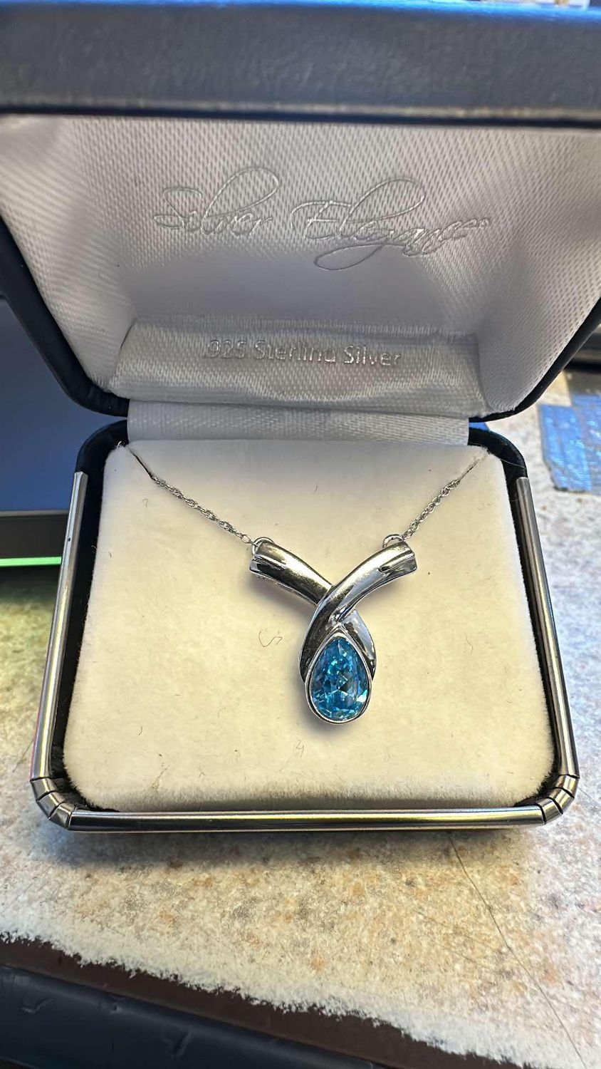 Aqua Sterling Sliver Pendent