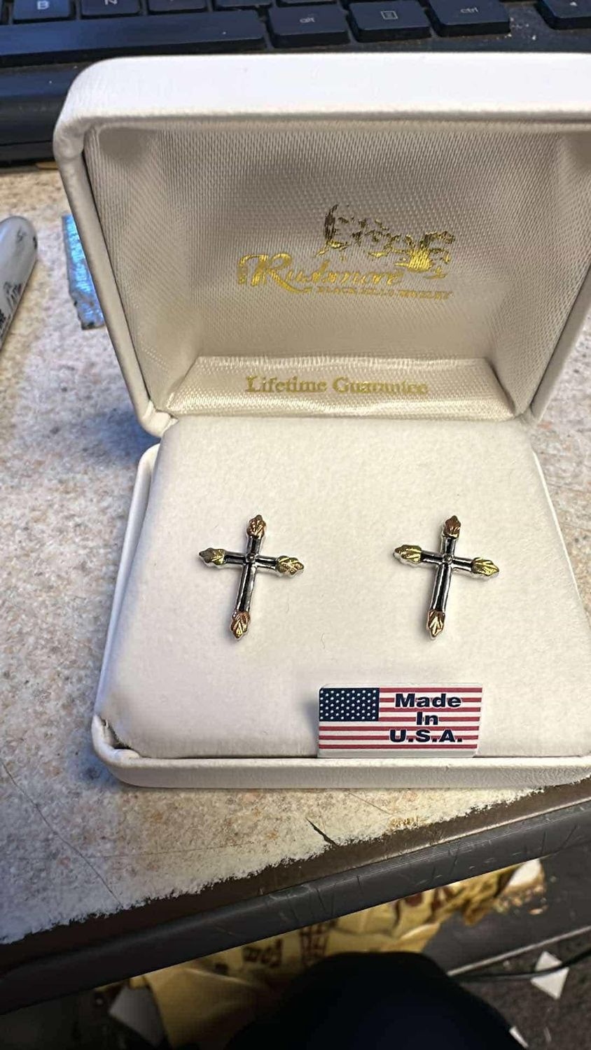 Antiqued Cross Earrings