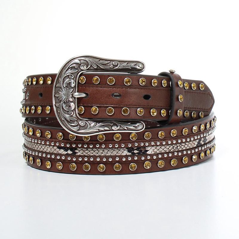 Snake Topaz Brown Ladies Belt