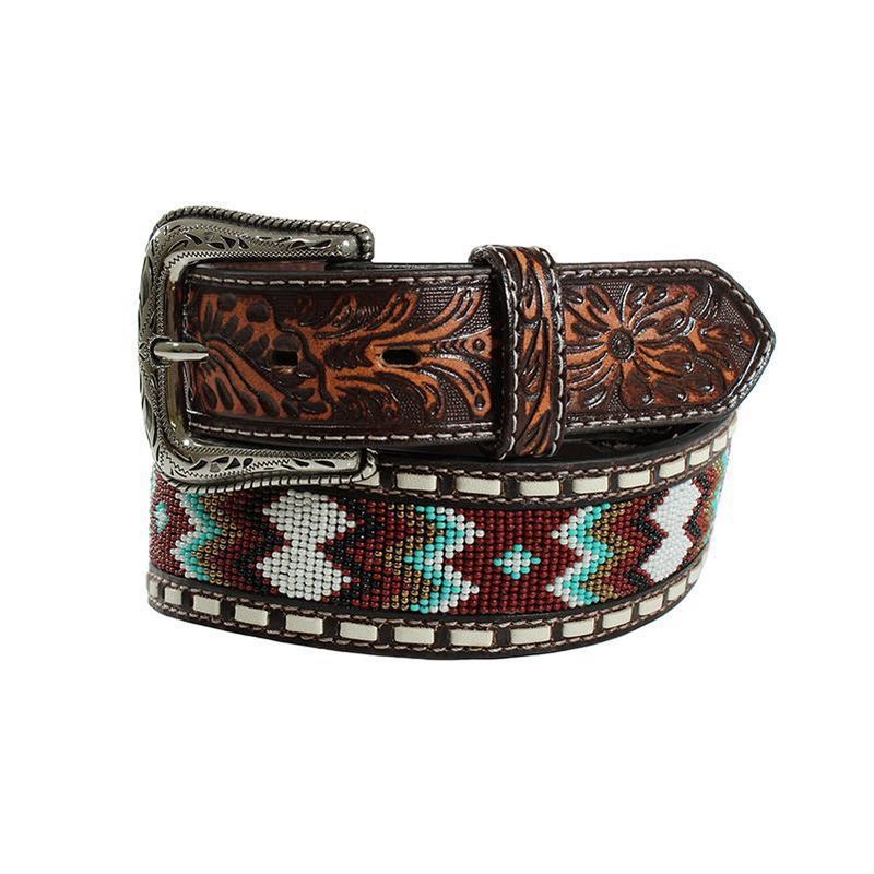 Embossed Beaded Turquoise Brown
