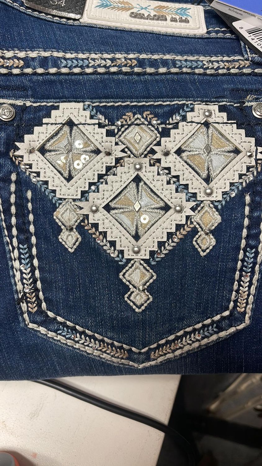 Aztec Embellishment Easy Boot Cut, Size: 26X34