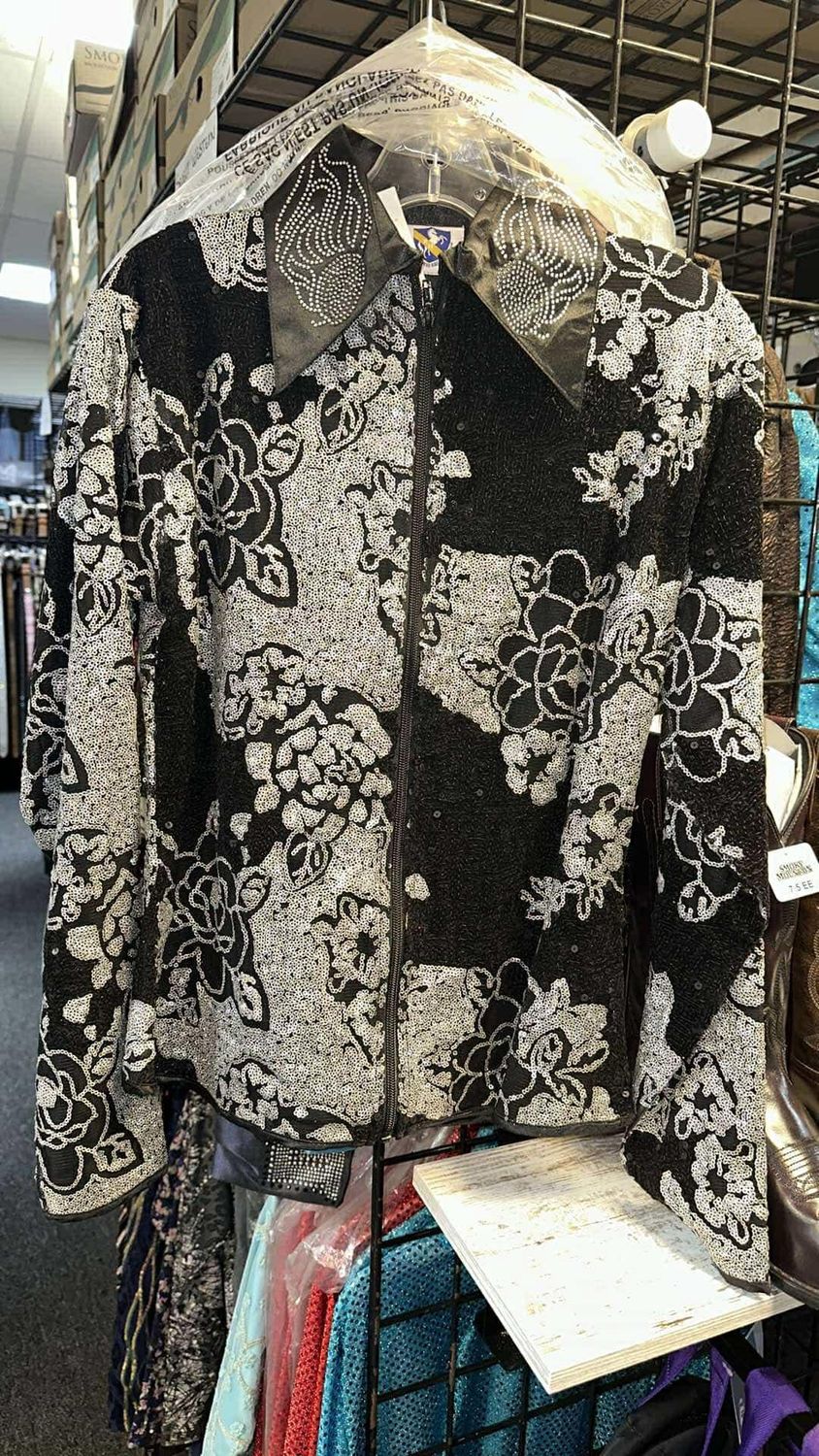 BLACK &amp; SILVER LADIES SHOW JACKET, Size: Small