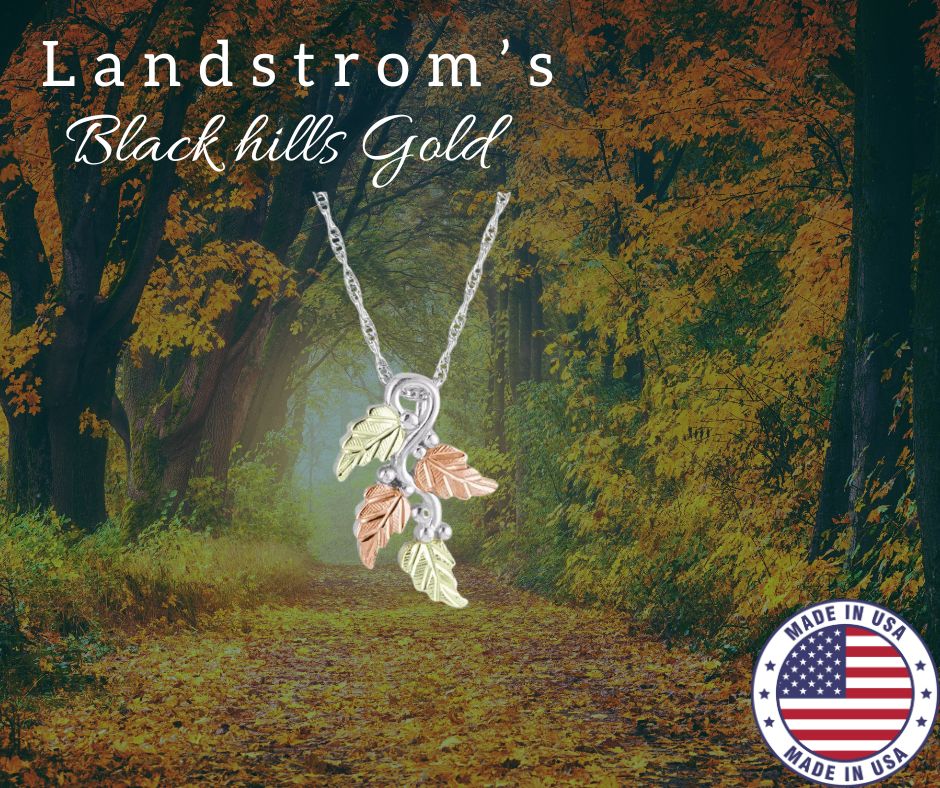 Black Hills Gold Leaf &amp; Grapevine Pendant in Sterling Silver
