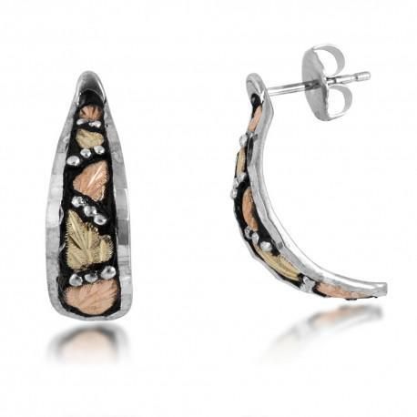 Black Hills Gold on Sterling Silver Antiqued Earrings