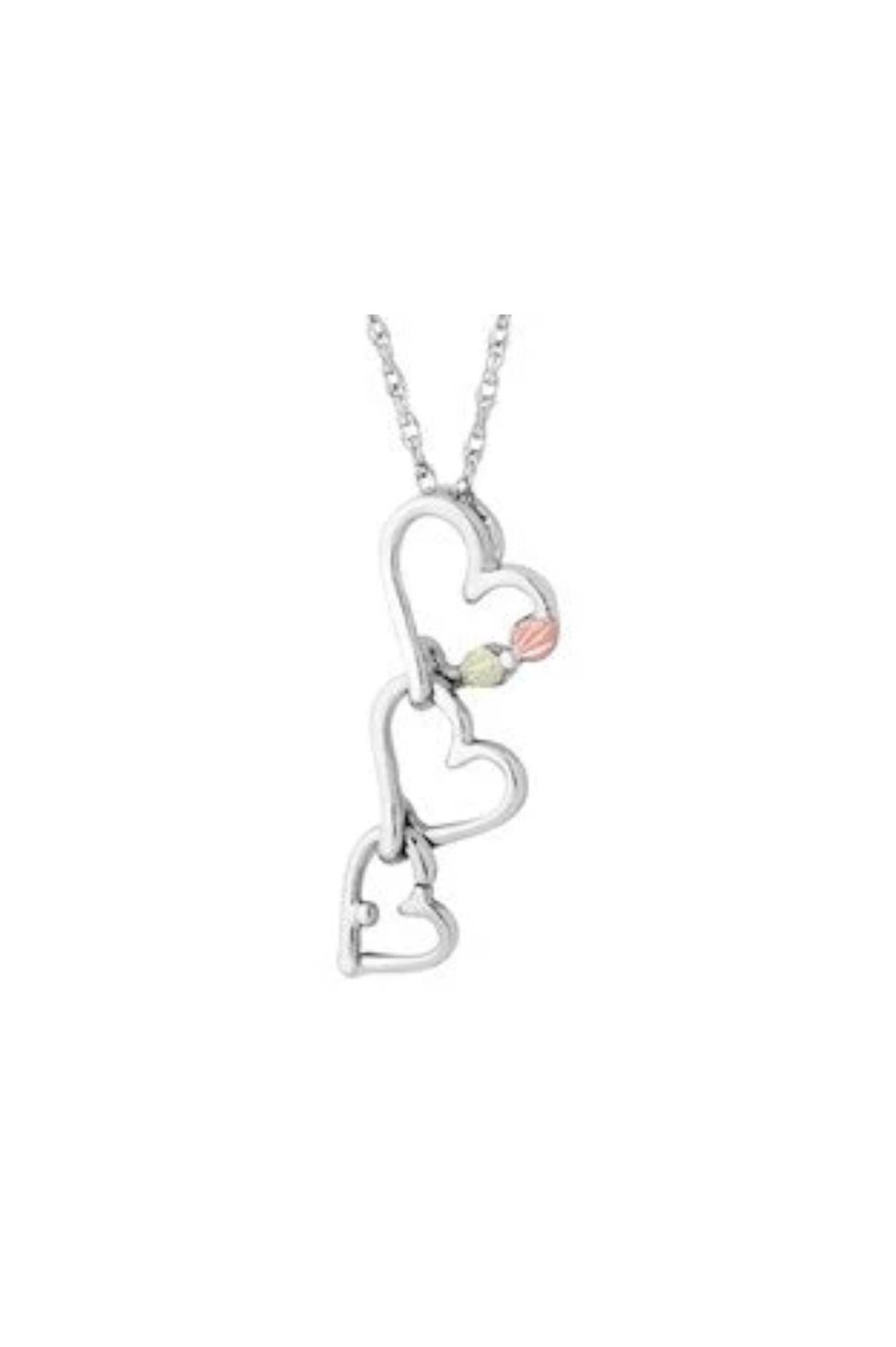 Black Hills Gold Silver Heart Necklace