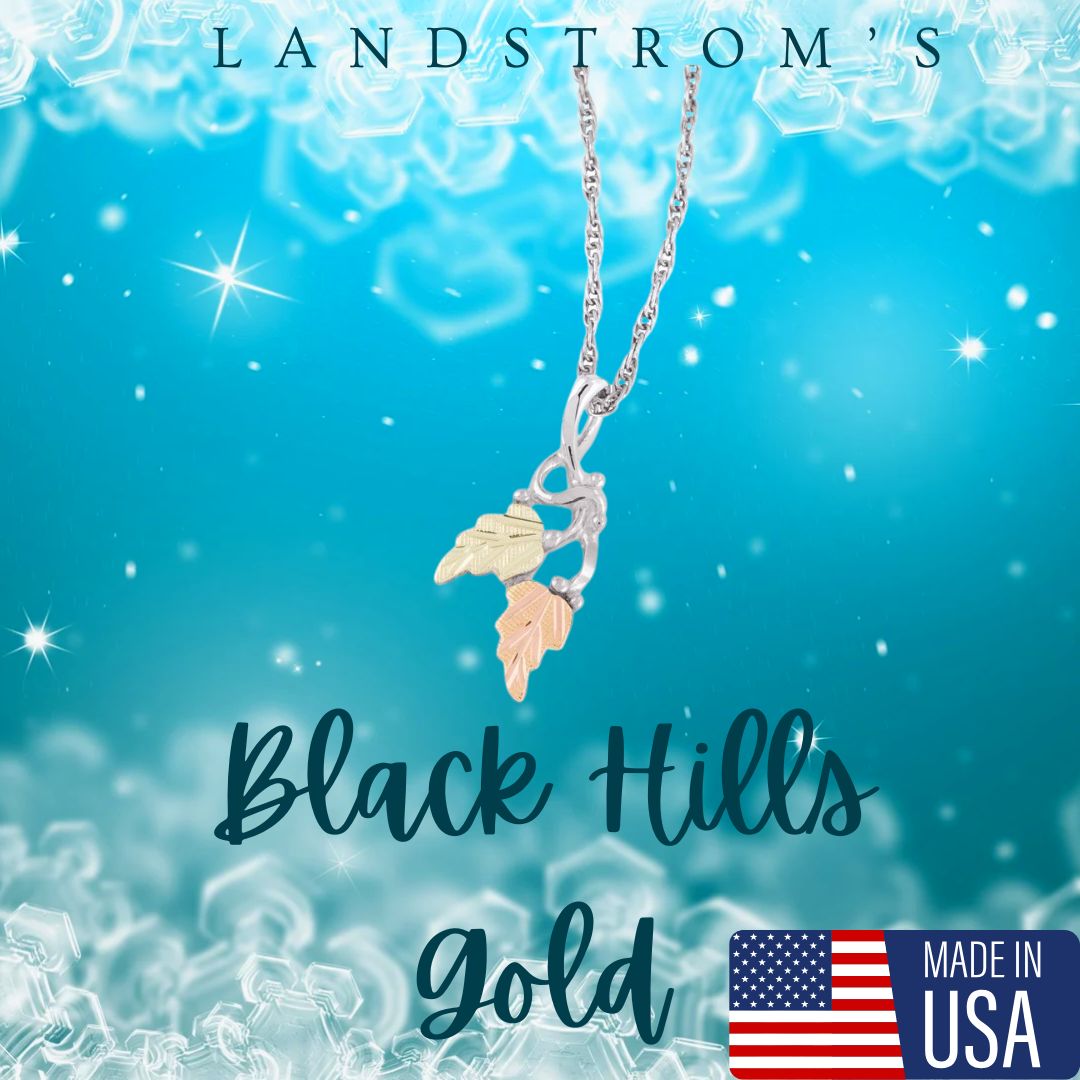 Black Hills Gold Silver Leaf Necklace