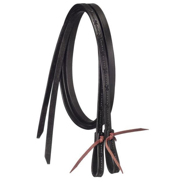 8ft Barbed Wire Tooled Split Reins