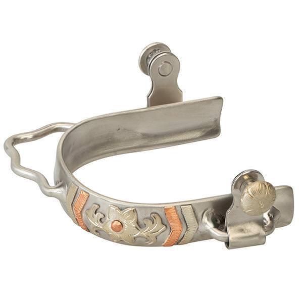 BARREL SPURS WITH CHEVRON/ FLORAL DESIGN