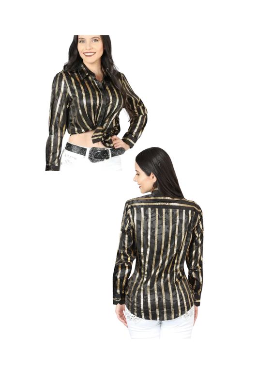 Black/Gold Casual Long
