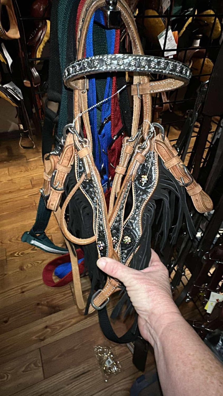 Black Bling Headstall/Breast Collar Set Mini
