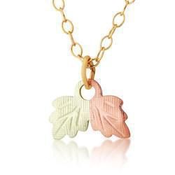 Black Hills Leaf Pendant w/ Chain, 10K/12K Gold