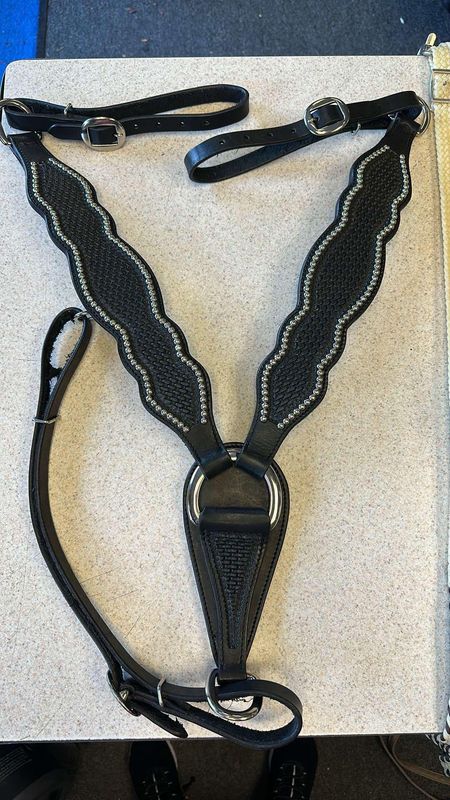 Black Stud Breast Collar